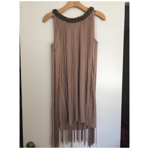 tan fringe dress